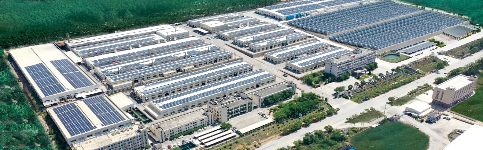 鉛酸蓄電池廠家漳州市華威電源科技有限公司和廠區俯覽圖